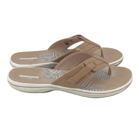 Clark's | Women's Brinkley Jazz Thong Sandals | Nude Patent | Size 10 - Picture 2 of 5
